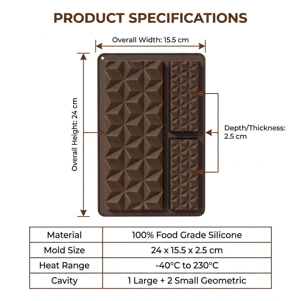 2-in-1 Silicone Chocolate Bar  - Kitchen Baking Tray review and price