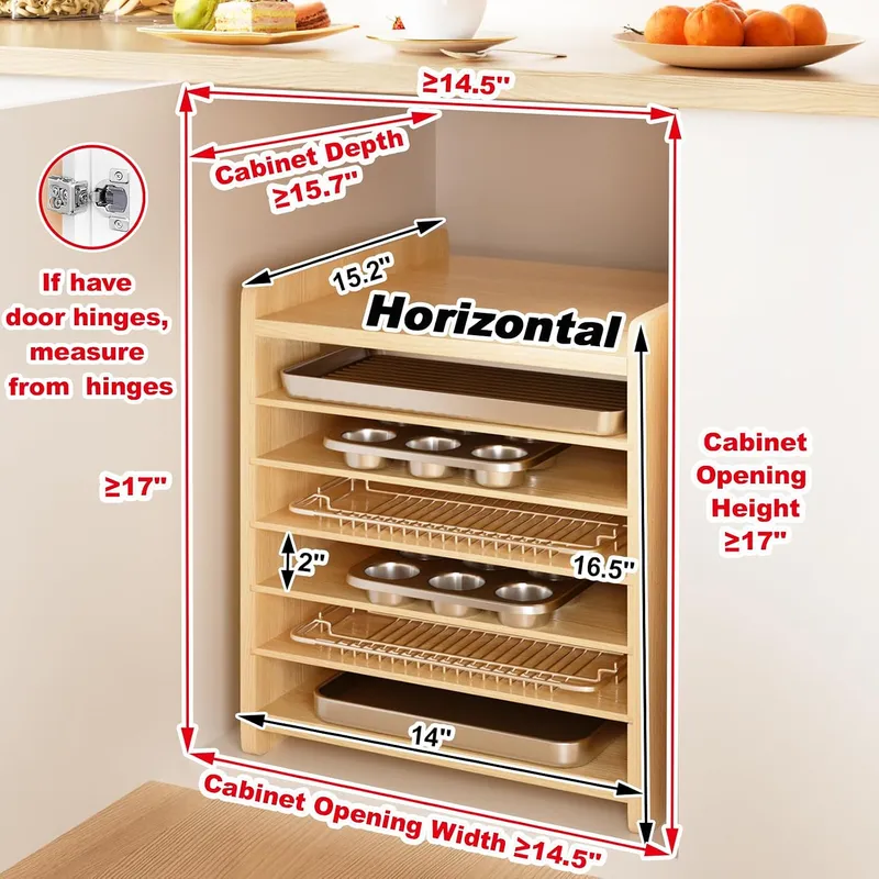 7 Tier Wooden Tray Dividers fo - Kitchen Baking Sheet Organizer review and price