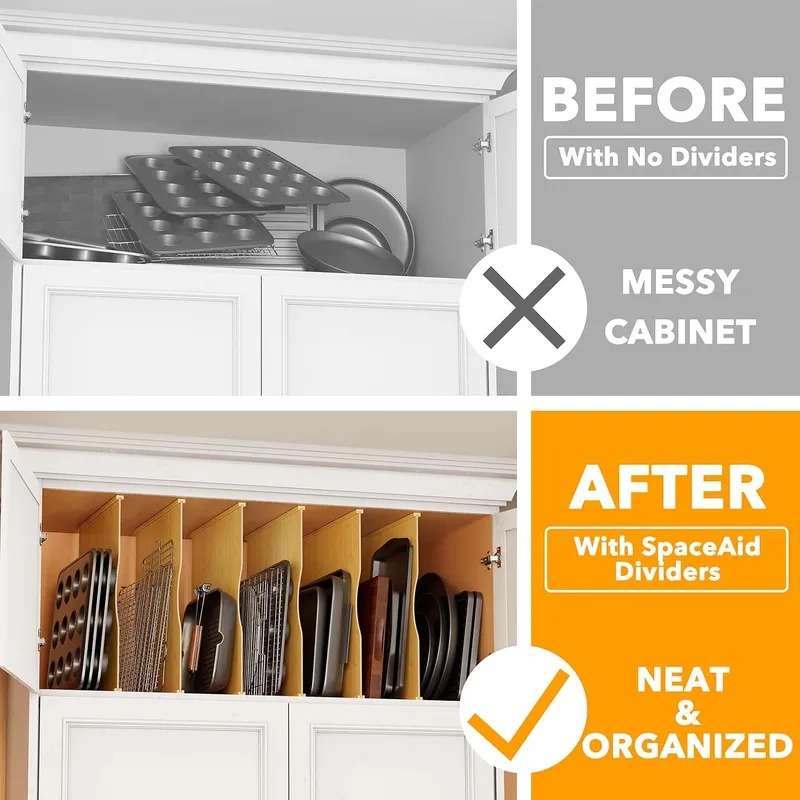 6 Pack Tray Dividers for Cabin - Kitchen Baking Sheet Organizer review and price