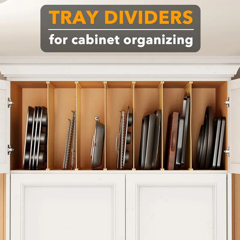 6 Pack Tray Dividers for Cabin - Kitchen Baking Sheet Organizer review and price