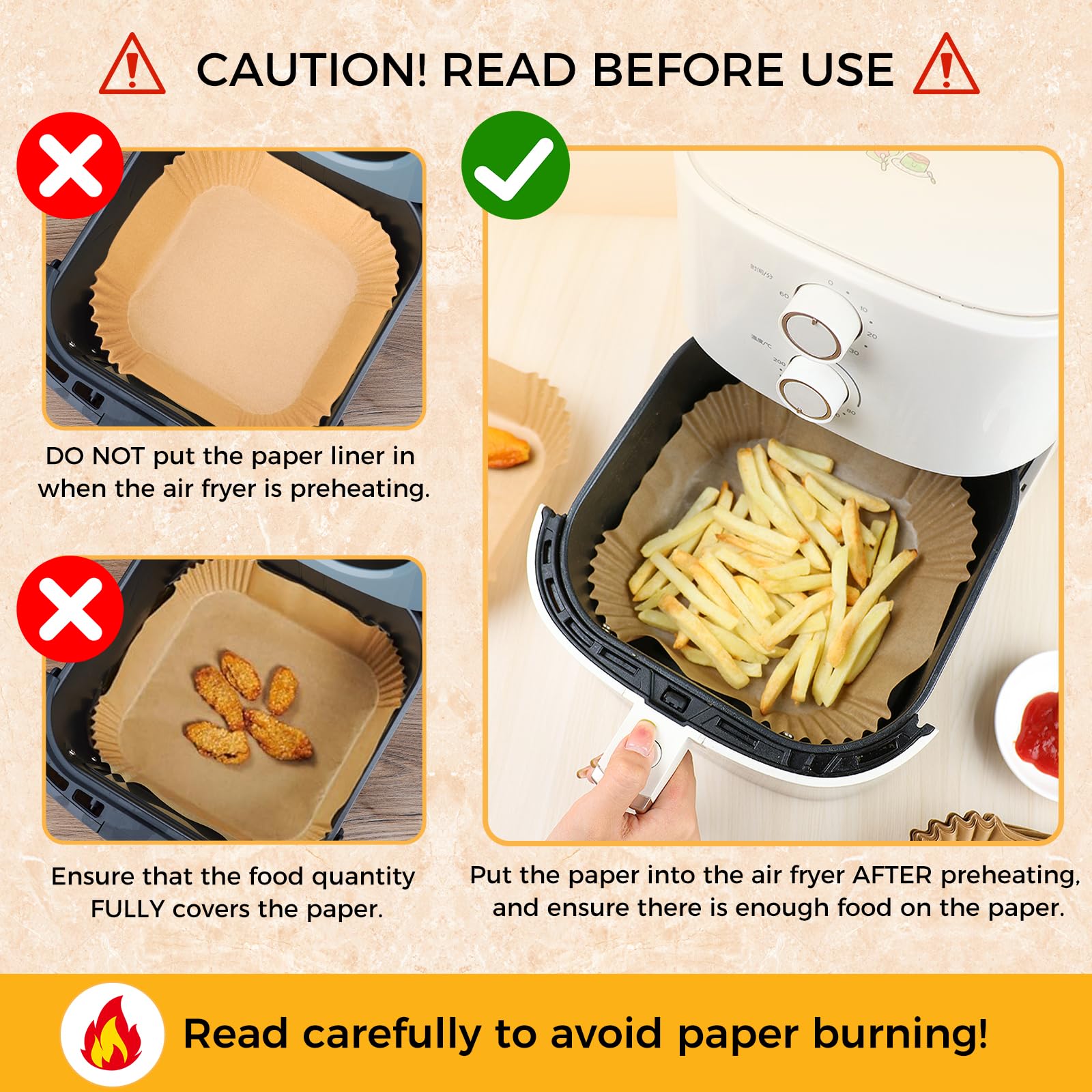 200 Pcs Square Disposable Air  - Kitchen Baking Paper review and price