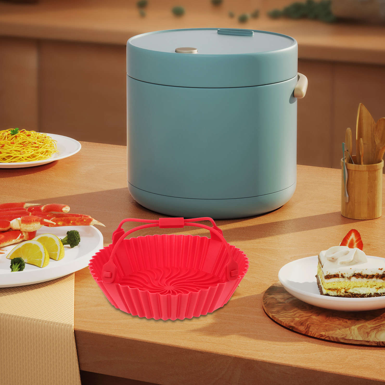 Air Fryer Silicone Pot Non Sti - Kitchen Baking Tray review and price