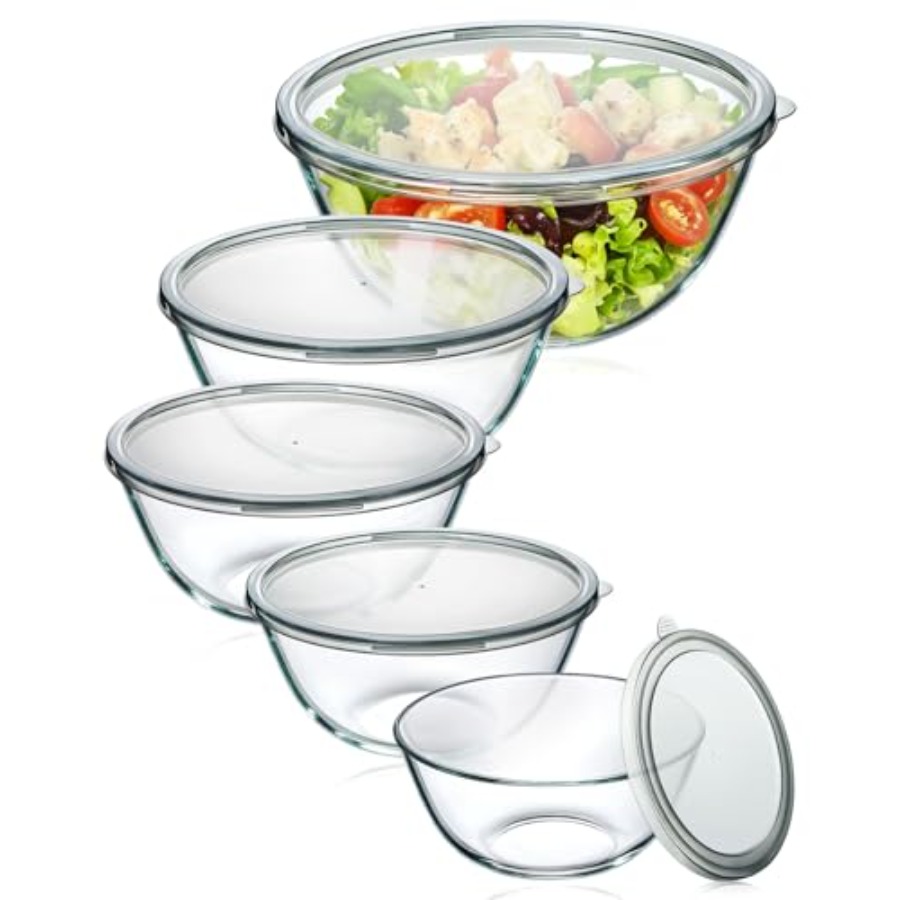 Glass Mixing Bowls with Lids S - Kitchen Glass Baking Set review and price