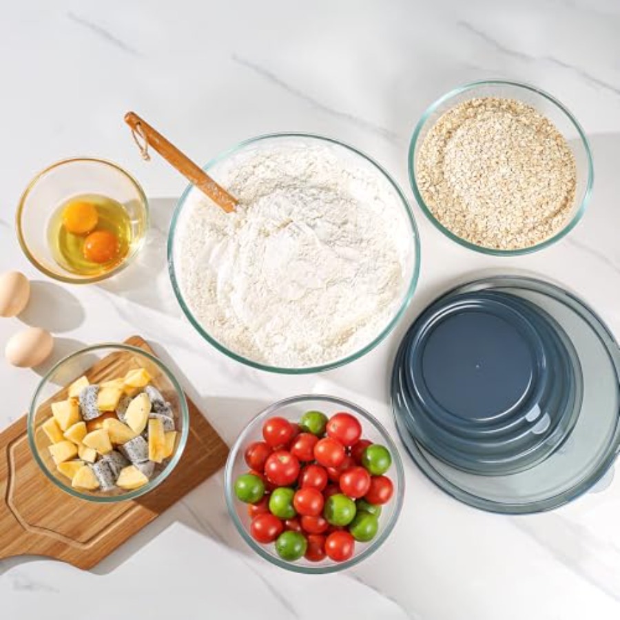 Glass Mixing Bowls with Lids S - Kitchen Glass Baking Set review and price