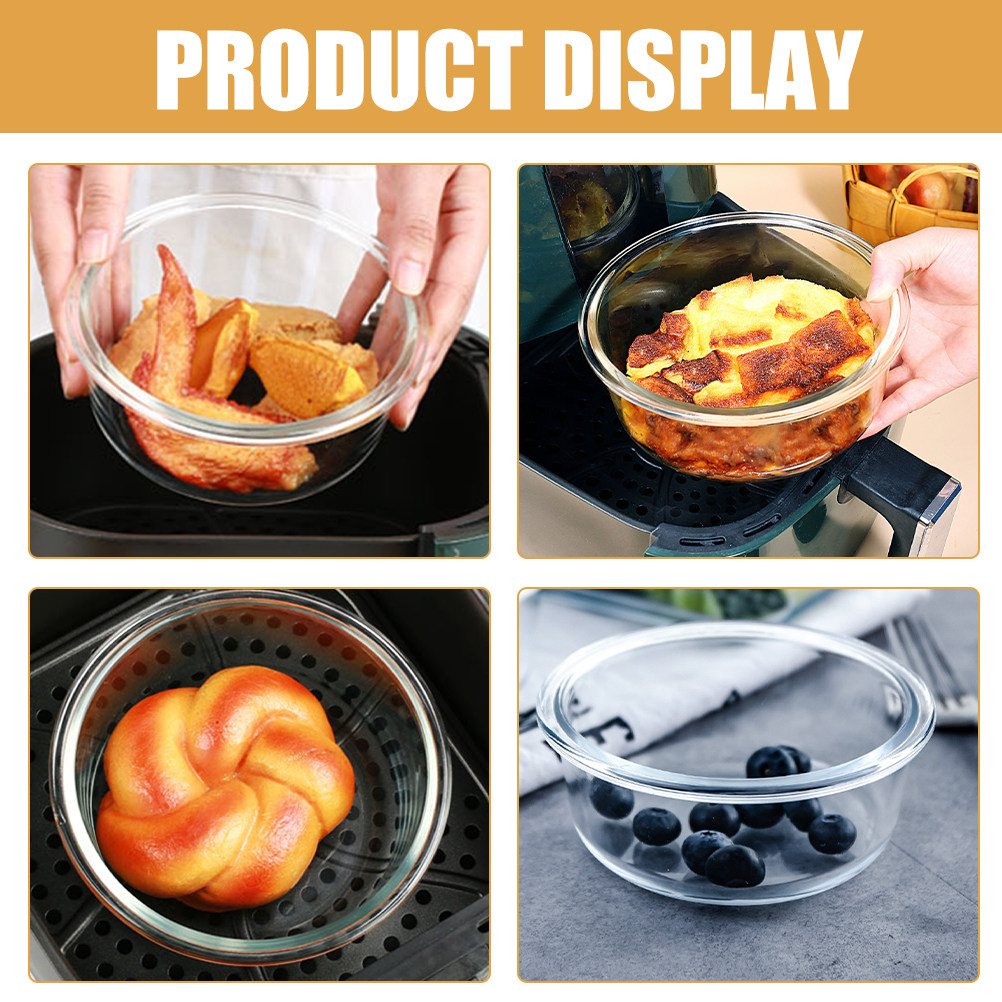 2Pcs Glass Heat Resistant Bowl - Kitchen Glass Baking Set review and price