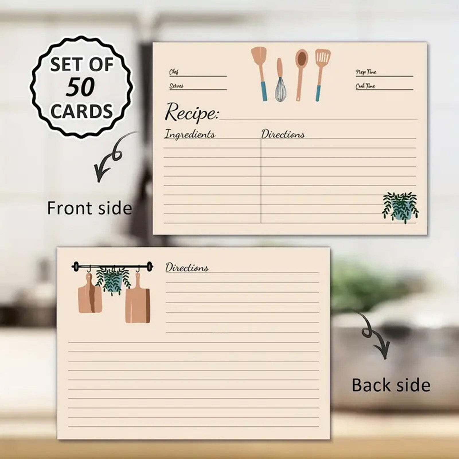 50 Sheets Recipe Cards for Bin - Kitchen Baking Sheet Organizer review and price
